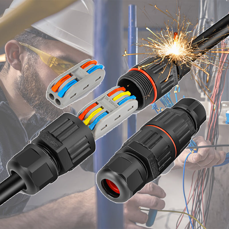 Outdoor waterproof electrical wire connector from Arenzza, designed for secure electrical connections in tools and garden applications.