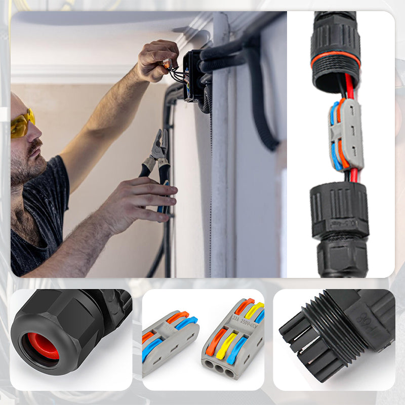 Arenzza outdoor waterproof electrical wire connector with secure threading and rubber seal for outdoor wiring and electrical repairs.