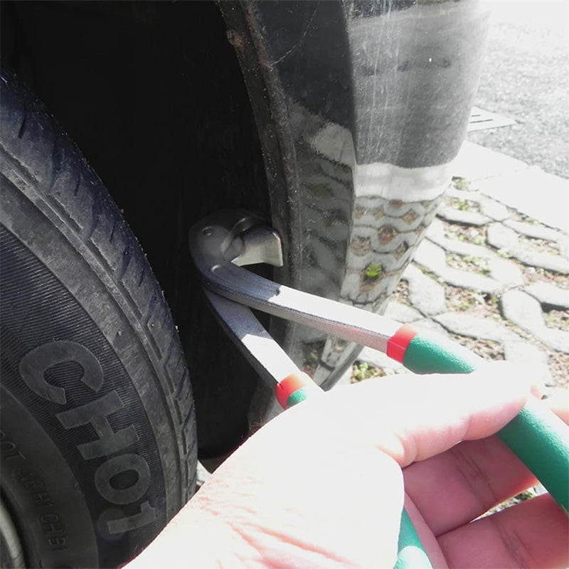 Arenzza Car Fender Panel Dent Edge Repair Tools set, including various metal tools for fixing car fender dents and edges.