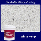 Arenzza marble-patterned mortar paint applied on indoor wall and outdoor floor surfaces, showcasing its decorative finish.