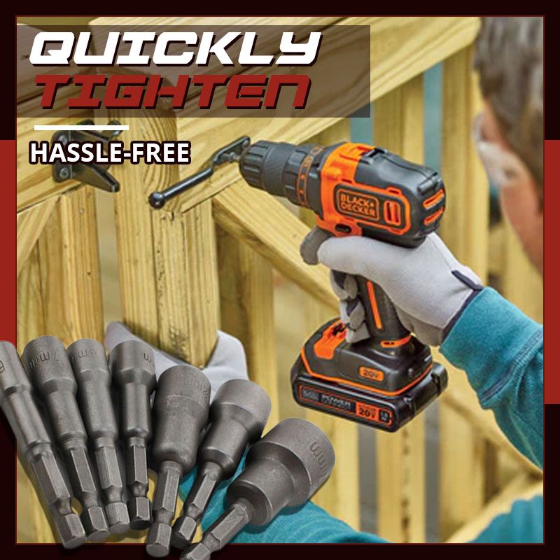 Set of 5 Arenzza magnetic hexagon nut driver bits for tools and garden use, shown with metal bits and magnetic tips.