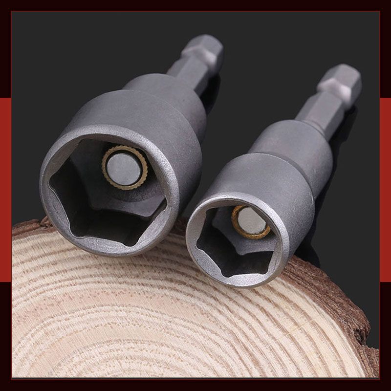 A set of five Arenzza magnetic hexagon nut driver bits for tools and garden use, featuring black and silver metal construction.