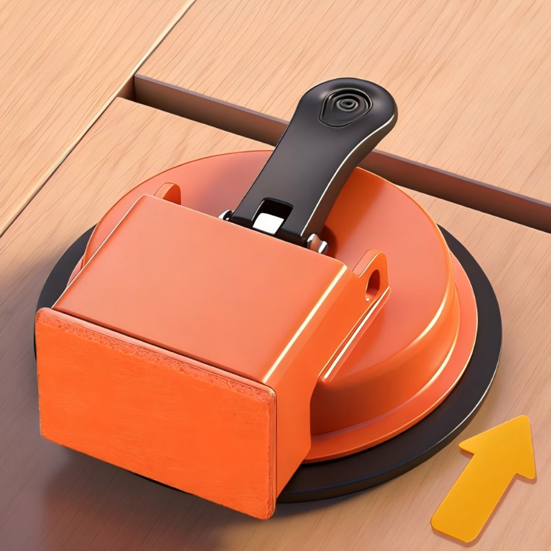 Arenzza heavy-duty floor gap fixer with strong suction cup, used for floor repairs, shown on a tiled floor.