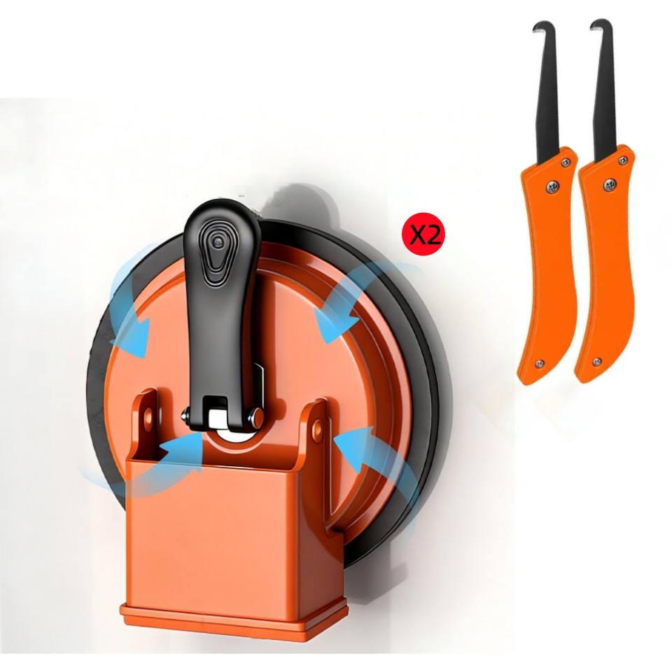 Arenzza heavy-duty floor gap fixer with strong suction cup for easy floor repairs, shown attached to a floor in a home setting.
