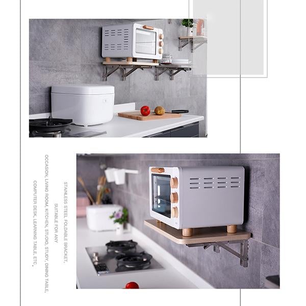 Arenzza instant fold multi-use bracket for kitchen or study, showing a sturdy, space-saving organizer in a compact, folded position.