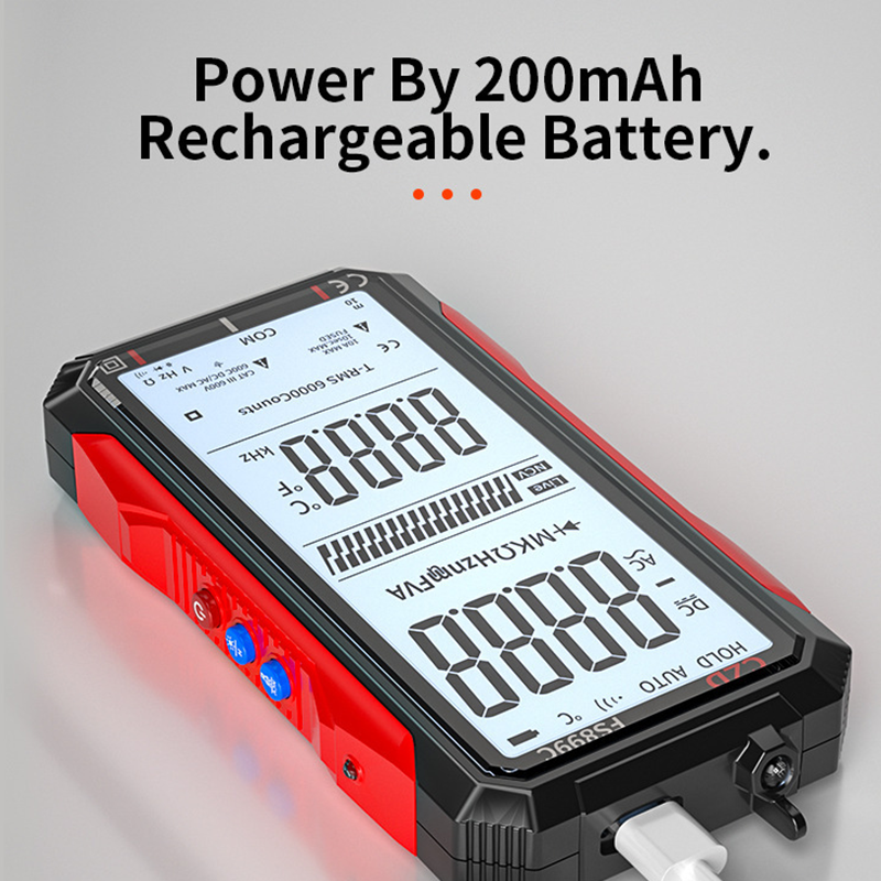 Arenzza USB rechargeable digital multimeter for tools and garden use, with digital display and multiple measurement functions.