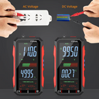 Arenzza USB rechargeable digital multimeter for tools and garden, showing digital display and test probes in a handheld device.