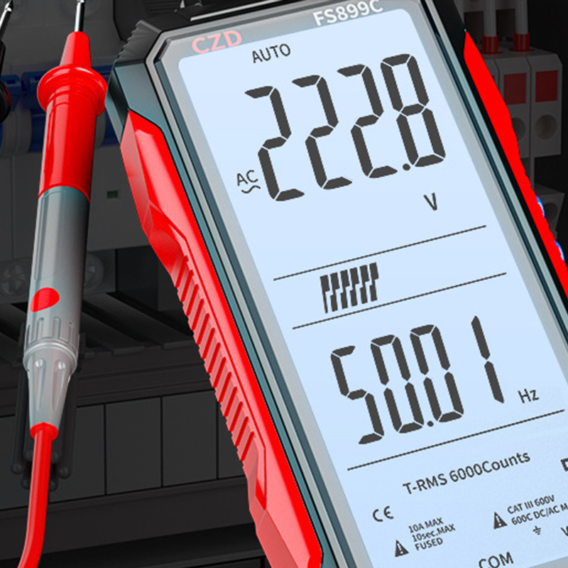 Arenzza USB rechargeable digital multimeter with digital display and testing probes, designed for tools and garden applications.