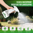 Arenzza waterproof rock glue tube for landscaping, showcasing the product's packaging and application for garden rock bonding.