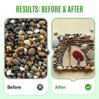 Arenzza waterproof rock glue tube for landscaping, showing clear adhesive applied to garden rocks for secure bonding.