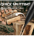 Arenzza firewood drill bit with hex shank, designed for wood splitting, shown in a close-up view on a light background.