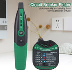Arenzza portable automatic circuit breaker detector tool for electrical troubleshooting, shown with digital display and testing probes.