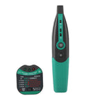 Arenzza portable automatic circuit breaker detector tool showing digital display and testing buttons for electrical troubleshooting.