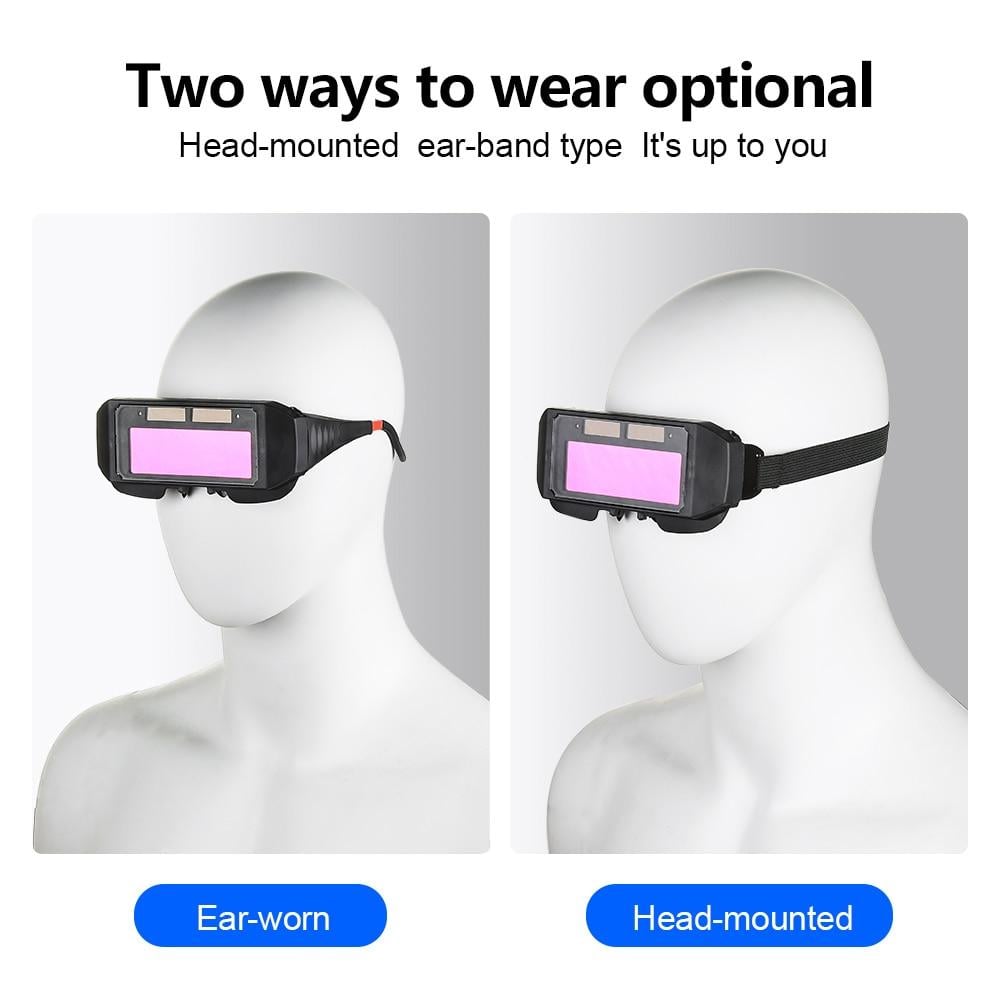 Arenzza auto dimming welding glasses with adjustable lenses, designed for protection during welding tasks in tools and garden work.