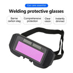 Arenzza auto dimming welding glasses with adjustable lenses for eye protection during welding tasks.