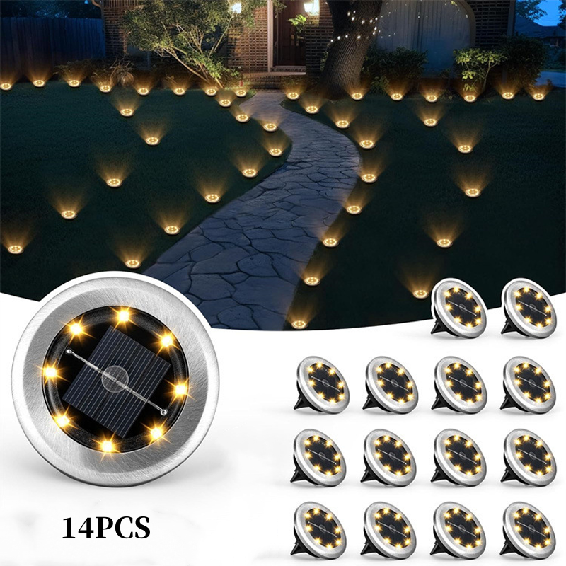 Aarenza 2-pack solar path lights for garden, auto dusk-to-dawn outdoor lighting, tools and garden product with solar-powered design