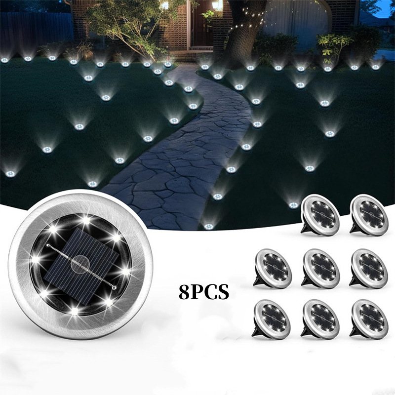 Aarenza 2-pack solar path lights for garden, with automatic dusk-to-dawn operation, black finish, and durable outdoor design.