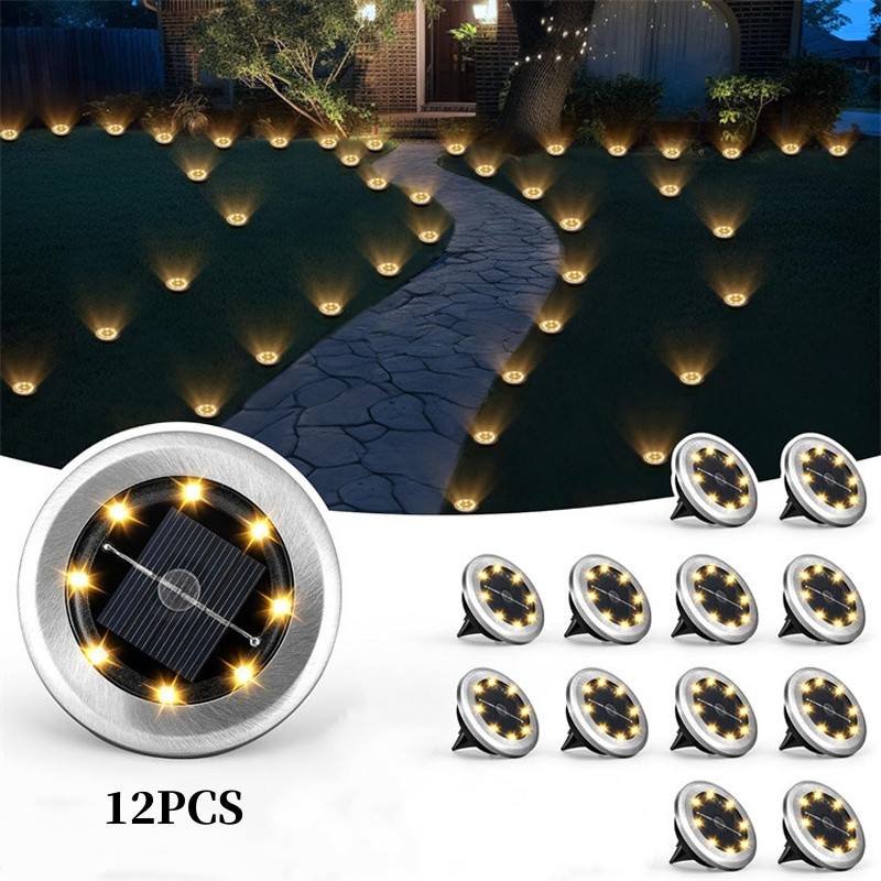 Aarenza 2-pack solar path lights for garden, featuring auto dusk-to-dawn operation and durable outdoor design.