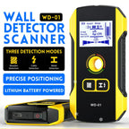 Arenzza Metal Detector Wall Stud Scanner with positioning hole, handheld tool for detecting studs and metal behind walls in tools and garden.