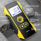 Arenzza metal detector wall stud scanner with positioning hole, tool for detecting studs and metal behind walls.
