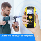 Arenzza metal detector wall stud scanner with positioning hole, handheld tool for detecting metal and stud locations in walls.