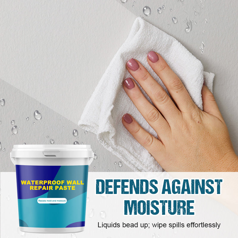 Arenzza waterproof wall repair paste in a container, ideal for sealing and repairing cracks on indoor and outdoor walls.