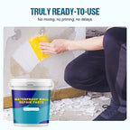 Arenzza waterproof wall repair paste applied to a damaged wall, showcasing its smooth, seamless finish for tools and garden repair.