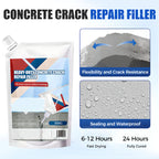 Arenzza heavy-duty concrete crack repair adhesive applied to a damaged concrete surface, ideal for tools and garden repair projects.