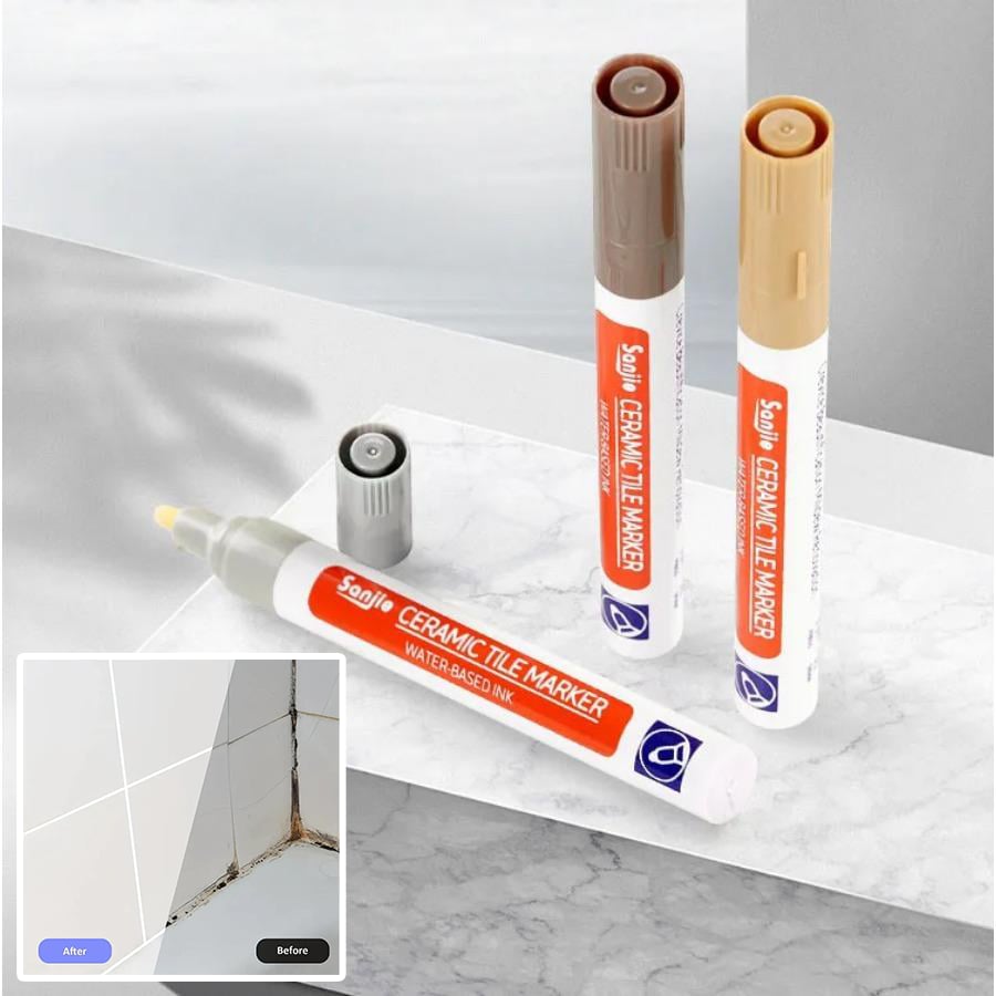 Arenzza Tile Marker Grout Pen for tools and garden, showing a close-up of the black pen used for grout and tile marking.