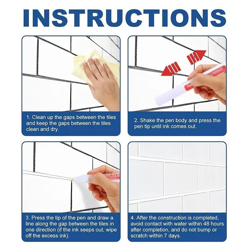 Arenzza Tile Marker Grout Pen for tools and garden, showing the pen with its fine tip for grout marking and touch-ups.
