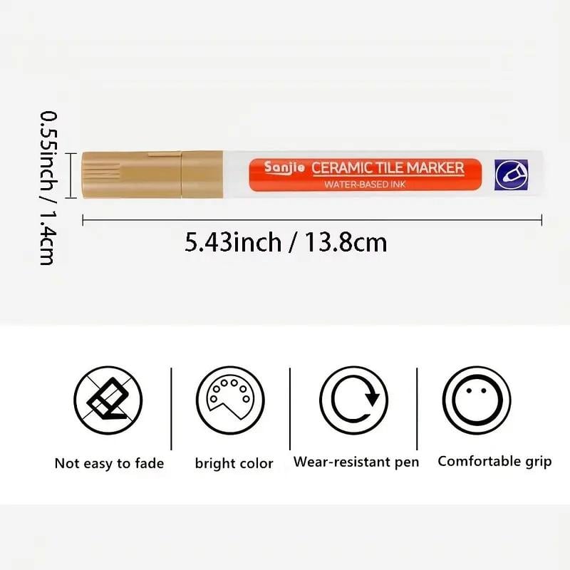 Arenzza Tile Marker Grout Pen for tools and garden, featuring a black and yellow design with a precision tip for grout marking.