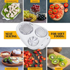 Arenzza 3-in-1 egg slicer tool with stainless steel blades and plastic handle, designed for slicing, dicing, and chopping eggs.