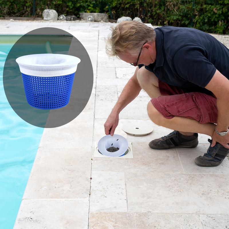 Arenzza pool skimmer socks for skimmer baskets, garden tools and equipment for cleaning pool debris and maintaining clear water.