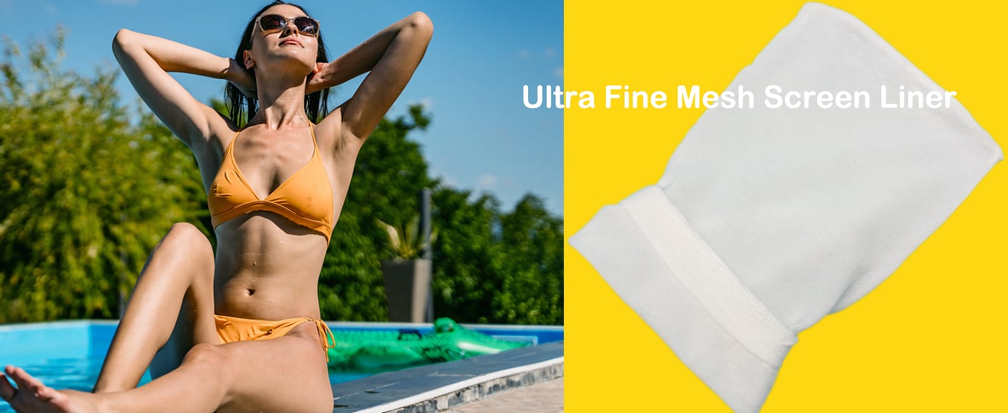 Arenzza pool skimmer socks for skimmer basket cleaning, garden tools and accessories for pool maintenance, durable and easy to install.