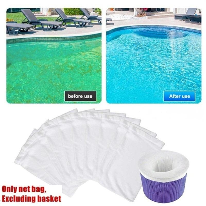 Arenzza pool skimmer socks for skimmer basket cleaning, made of durable mesh material, designed to trap debris in swimming pool filters.