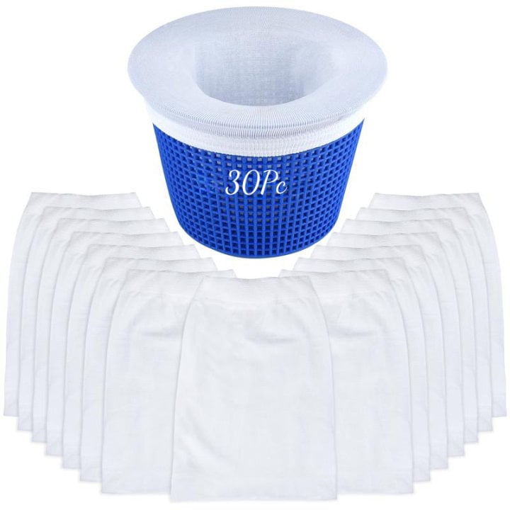 Arenzza pool skimmer socks for skimmer basket cleaning, durable tools for effective pool maintenance and debris filtration.