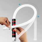 Flexible silicone LED strip light by Arenzza, showing a colorful LED strip with flexible silicone covering for home or garden lighting.