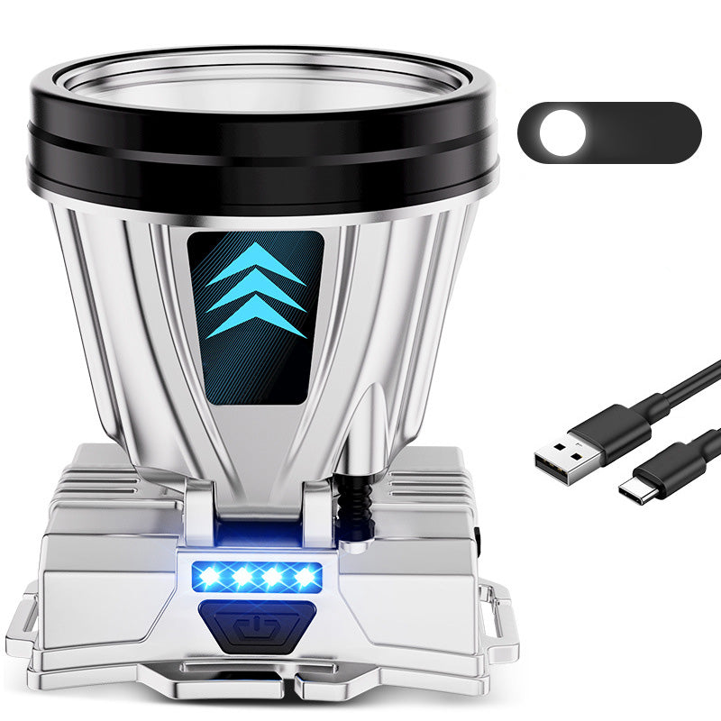 Arenzza Super Bright Rechargeable High Power Headlamp with adjustable strap and LED light for outdoor and gardening tasks.