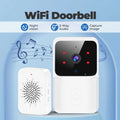Arenzza Smart WiFi Video Doorbell mounted outside, showing camera lens, doorbell button, and sleek design for home security.