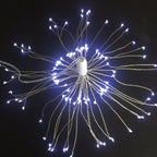 Arenzza solar fireworks light string for garden and party decor, featuring colorful LED lights on flexible wiring.