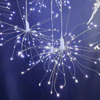 Arenzza solar fireworks light string for garden and party decor, featuring colorful LED lights on a flexible wire.