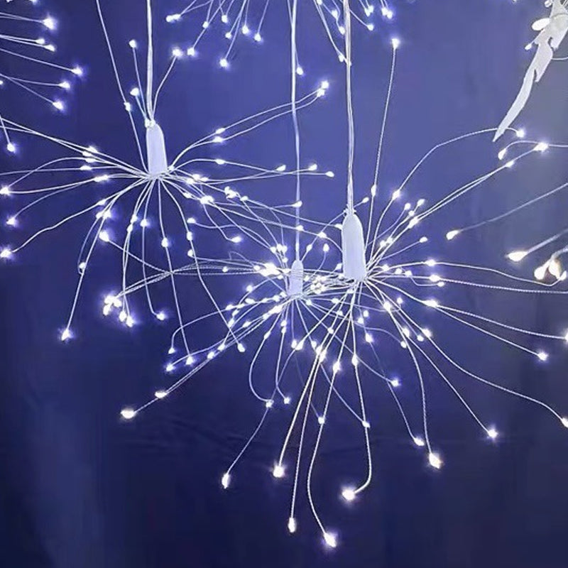 Arenzza solar fireworks light string for garden and party decor, featuring colorful LED lights on a flexible wire.