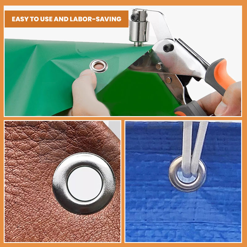 Arenzza Grommet Tool Kit with metal grommet setting tools, pliers, and accessories for installing grommets in fabric and canvas.