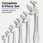 Arenzza self-adjusting multi-function wrench with high grip and ergonomic design, shown with adjustable jaws and textured handle.