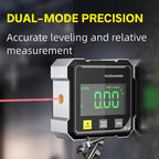 Arenzza 4-side magnetic digital angle gauge with laser, displaying digital readout and magnetic base for precise angle measurement.