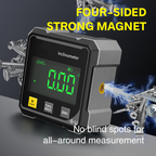 Arenzza 4-side magnetic digital angle gauge with laser, featuring a compact tool with digital display and magnetic base for precise measurements.