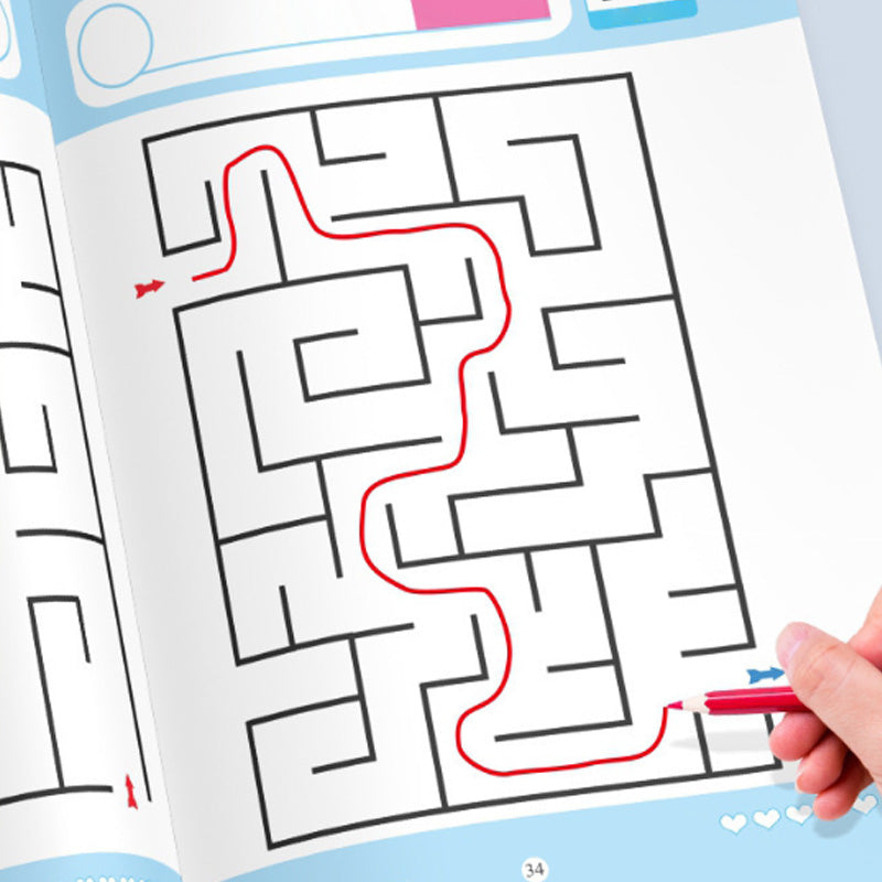 Arenzza four-level progressive maze book set for children, featuring colorful pages and engaging puzzles for young kids' development.