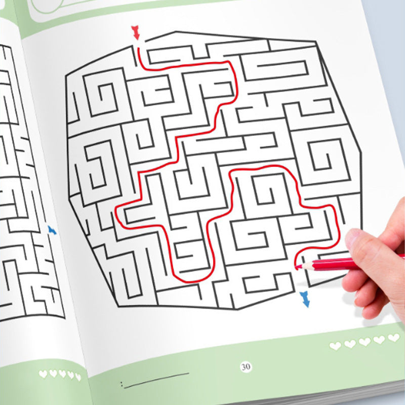 Aarenza Four-Level Progressive Maze Book set for children, colorful educational toys for kids and gifts, featuring multiple maze pages.
