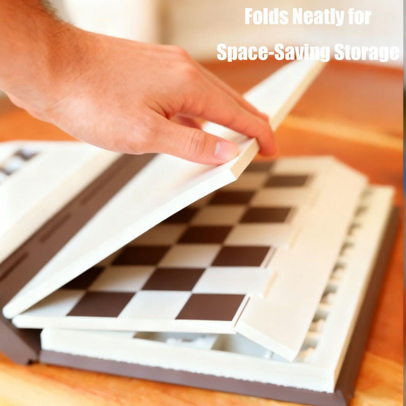 Arenzza magnetic chess box toy for kids and gifts, featuring a portable chess game with magnetic pieces in a sleek box.