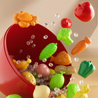 Arenzza pretend cutting play food toys for kids, colorful plastic toy food set for imaginative role play and learning.